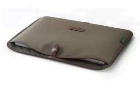 15" Laptop Slip - Sage FibreNyte / Chocolate Leather