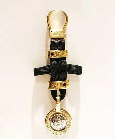 1990s GIANNI VERSACE MEDUSA MEDALLION KEY RING BAG CHARM