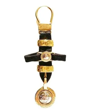 1990s GIANNI VERSACE MEDUSA MEDALLION KEY RING BAG CHARM