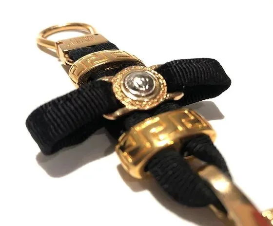 1990s GIANNI VERSACE MEDUSA MEDALLION KEY RING BAG CHARM