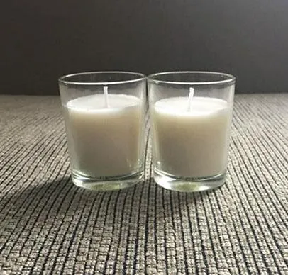 2" Round Clear Candle holder/ Votive With Wax