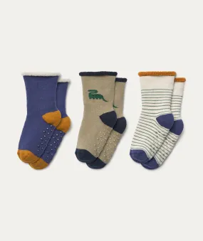 3 Pack Eloy Anti slip Baby Socks - Dino / Mist mix