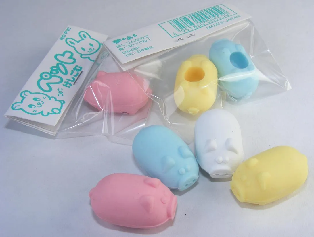 38192 DOUBLE MINI PIG ERASERS-40