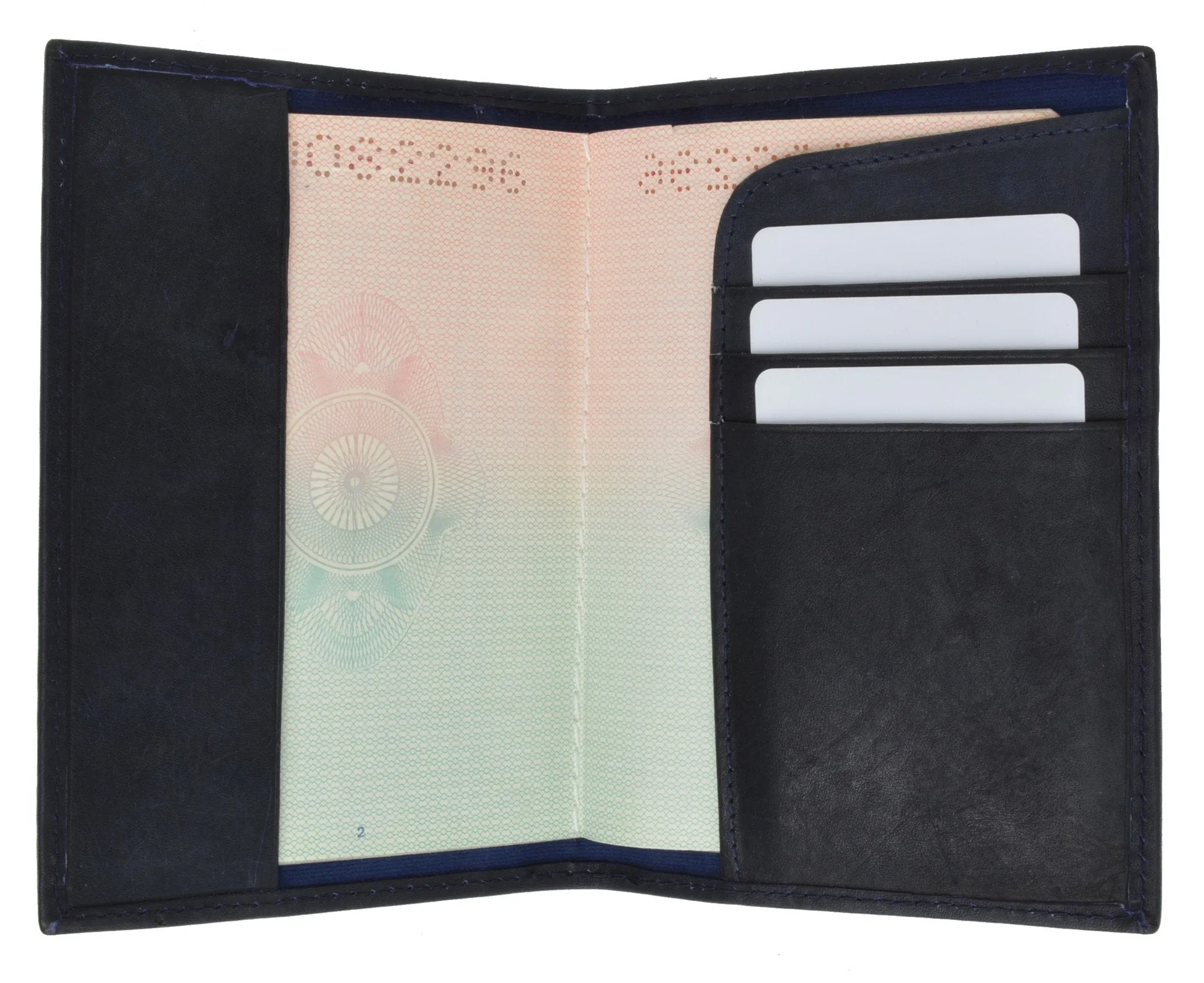 601CF BLIND/Leather Passport wallet with Card holder