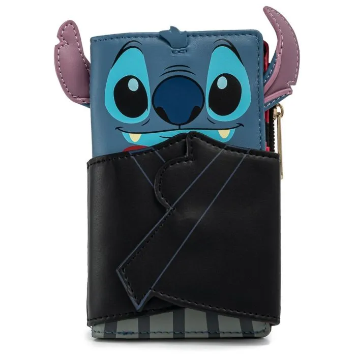 6" Disney : Lilo & Stitch - Vampire Stitch Cosplay Faux Leather Flap Wallet Purse Loungefly