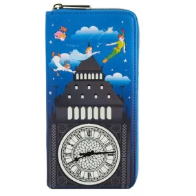 6" Disney : Peter Pan - Clock Glow in the Dark Faux Leather Zip Around Wallet Loungefly