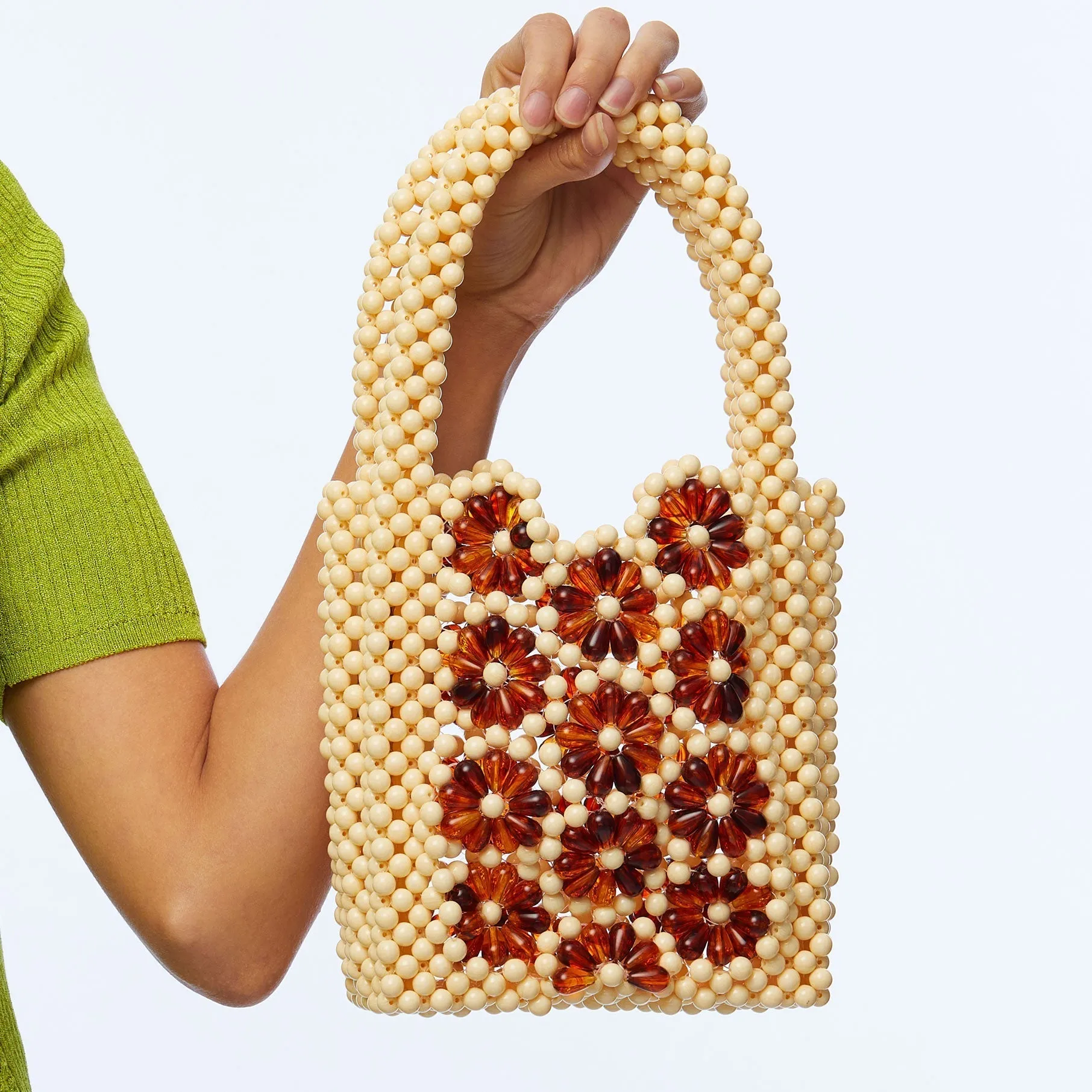 AMBER DAISY BEADED MINI BAG