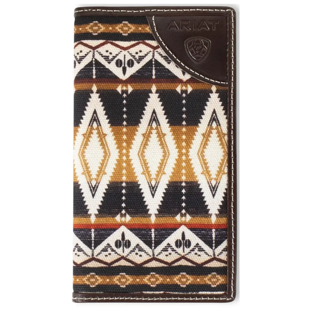 Ariat Men's Southwest Diamond Fabric Rodeo Wallet in Multicolor