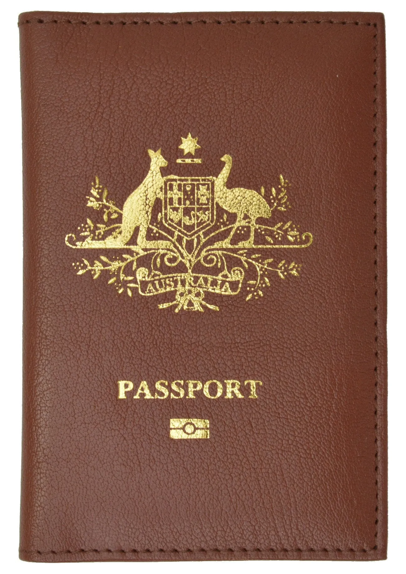 Australia Passport Cover Genuine Leather Passport Wallet Credit Card Slots for Travel with Imprint logo 601 Australia