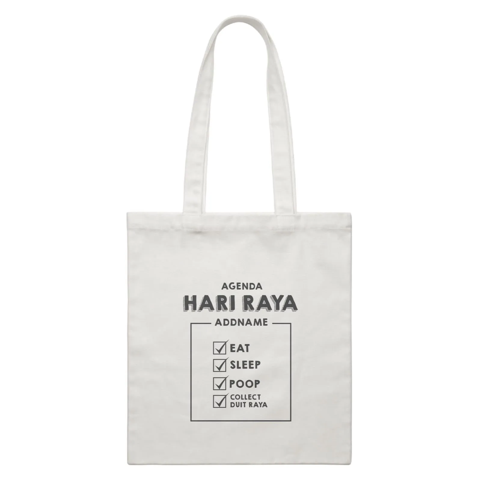 Babys Agenda Hari Raya White Canvas Bag