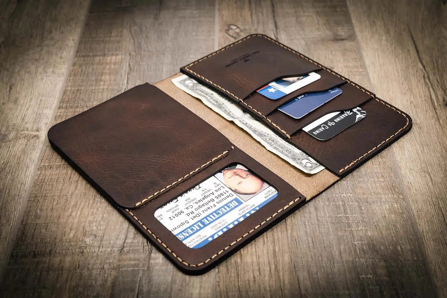 Badge Long Wallet - Walnut Brown