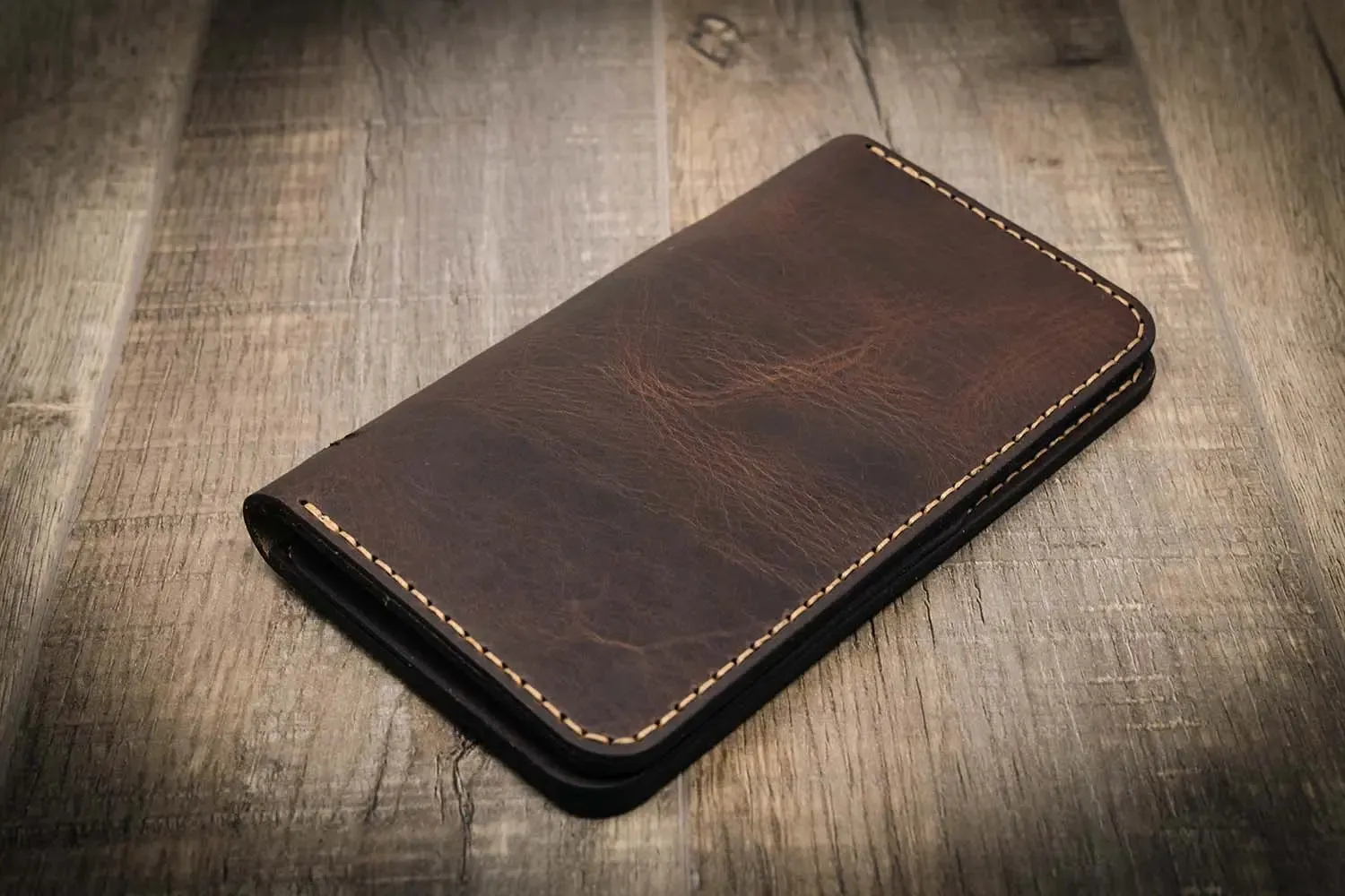 Badge Long Wallet - Walnut Brown