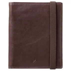 Barber Shop "Fringe" Leather Passport & Memory Card Holder (Dark Brown)