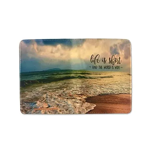 Beach Passport Case Travel Wallet Organizer  -- Life Is Short