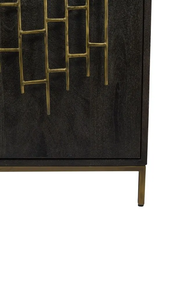 Beautiful Black Sideboard with Gold Detailing