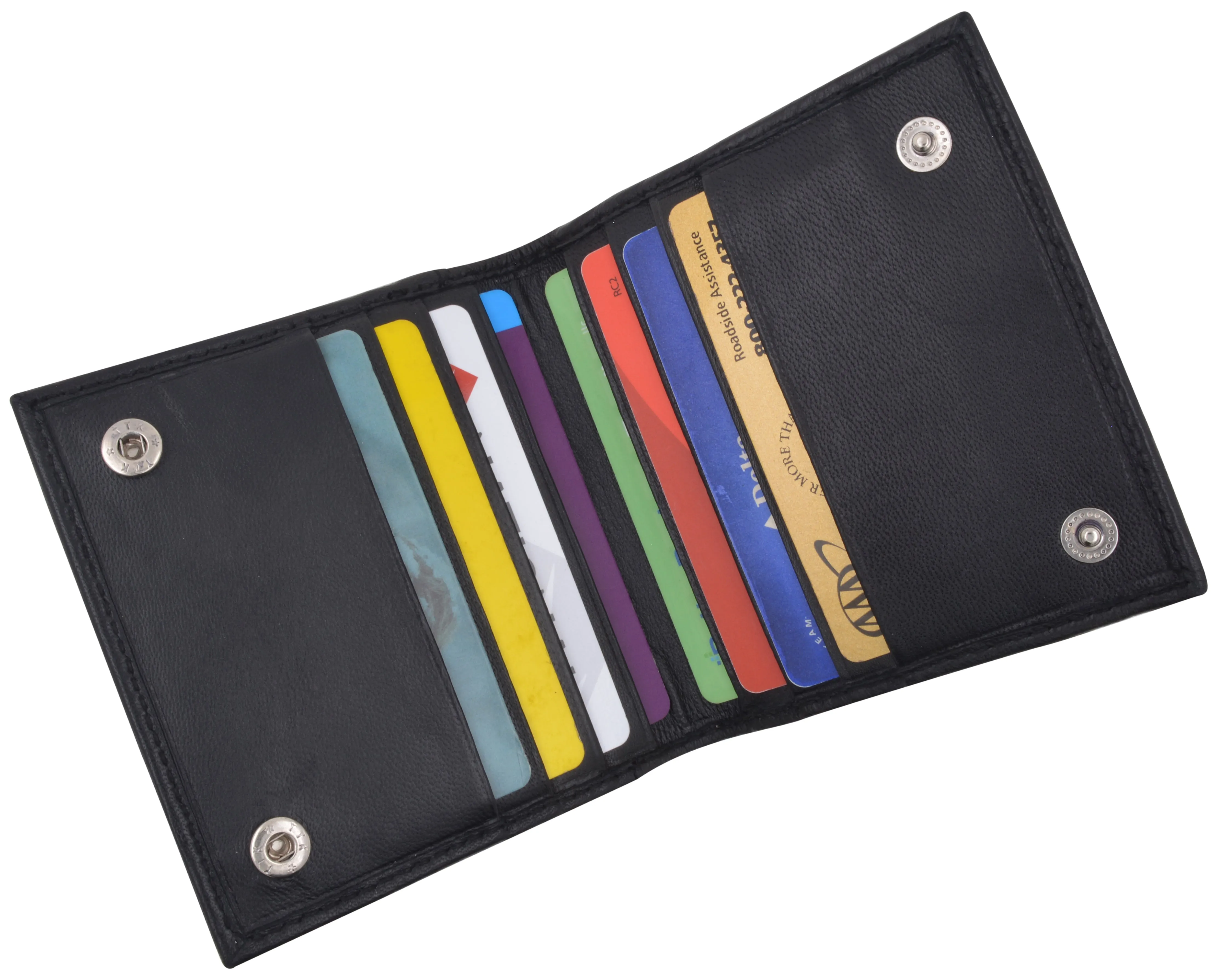 Bifold Credit Card Holder with Snap Button Closure by Marshal 80