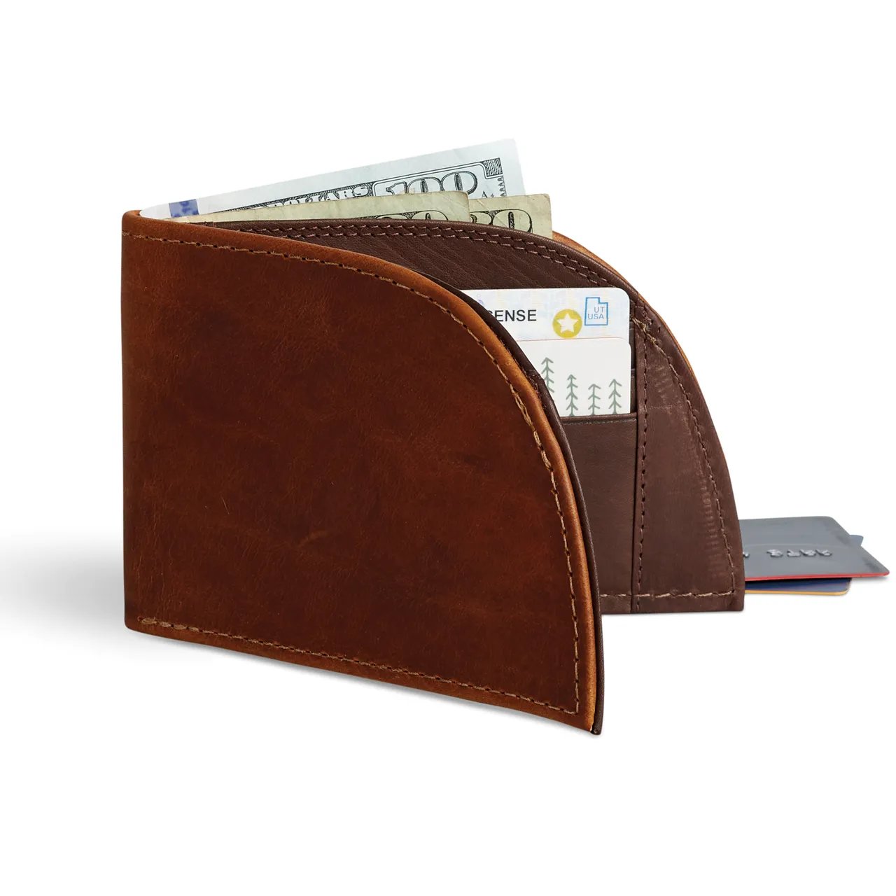 Bison Leather Front Pocket Wallet