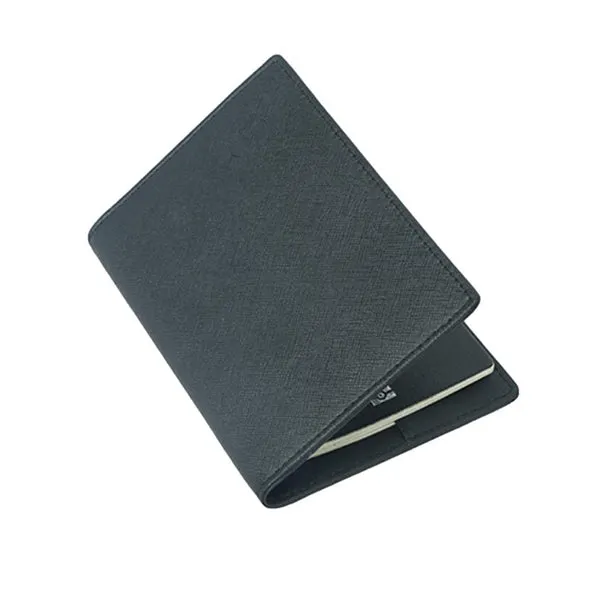 Black Grained Leather RFID Passport Holder 黑色真牛皮RFID安全防盜護照證件套 CH19015