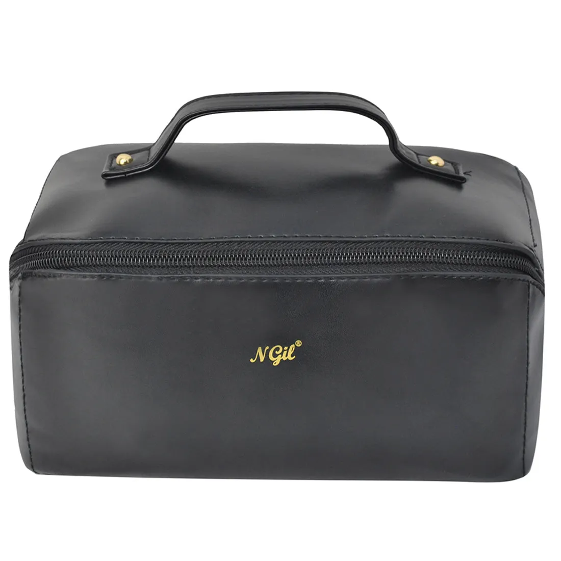 Black NGIL Medium Faux Leather Expandable Travel Toiletry