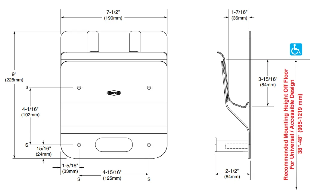 Bobrick B-635 Klutch Mobile Device Holder