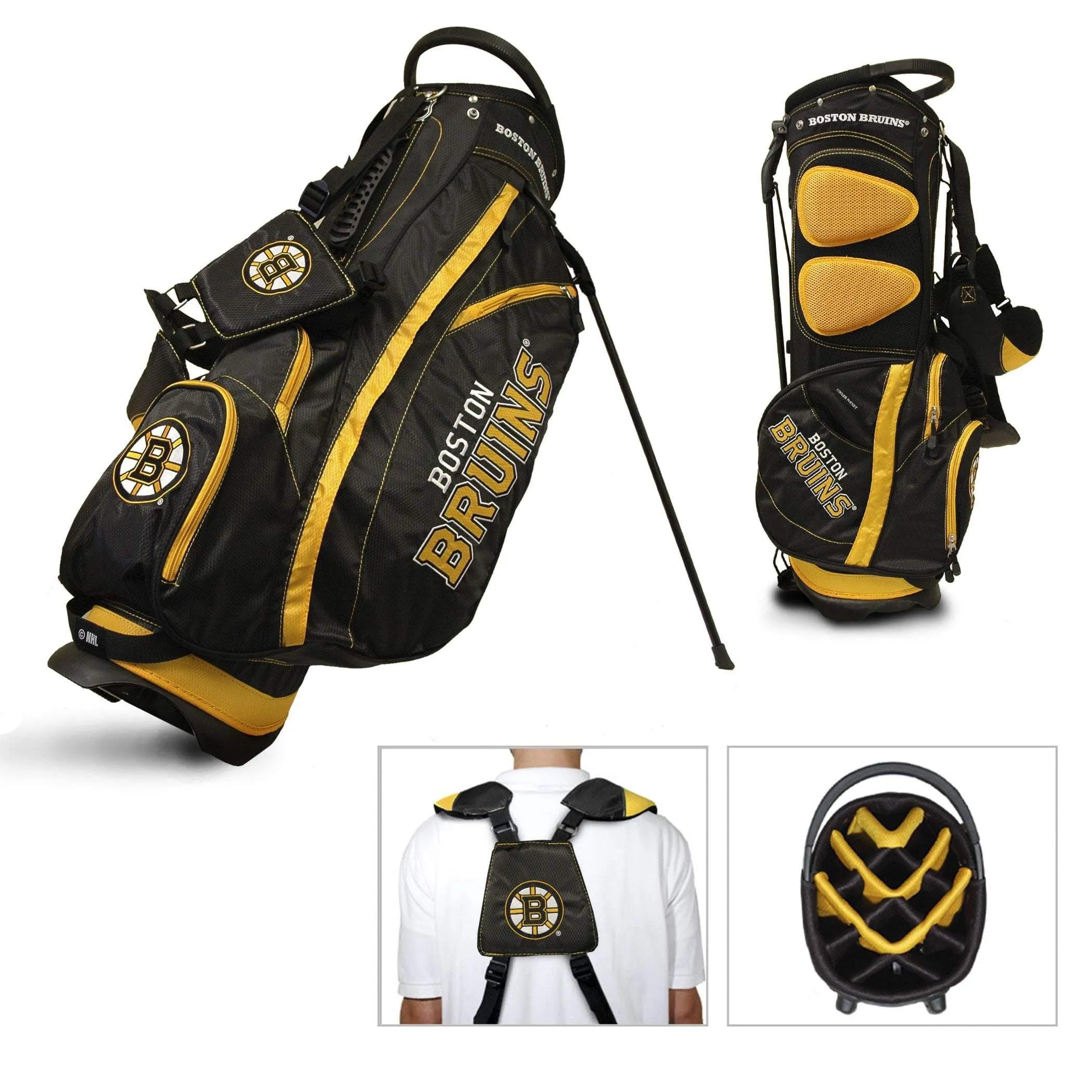 Boston Bruins Team Golf Fairway Lightweight 14-Way Top Golf Club Stand Bag