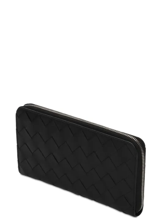 Bottega Veneta   Intrecciato leather zip around wallet 