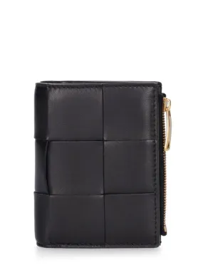 Bottega Veneta   Small leather bi-fold zip wallet 