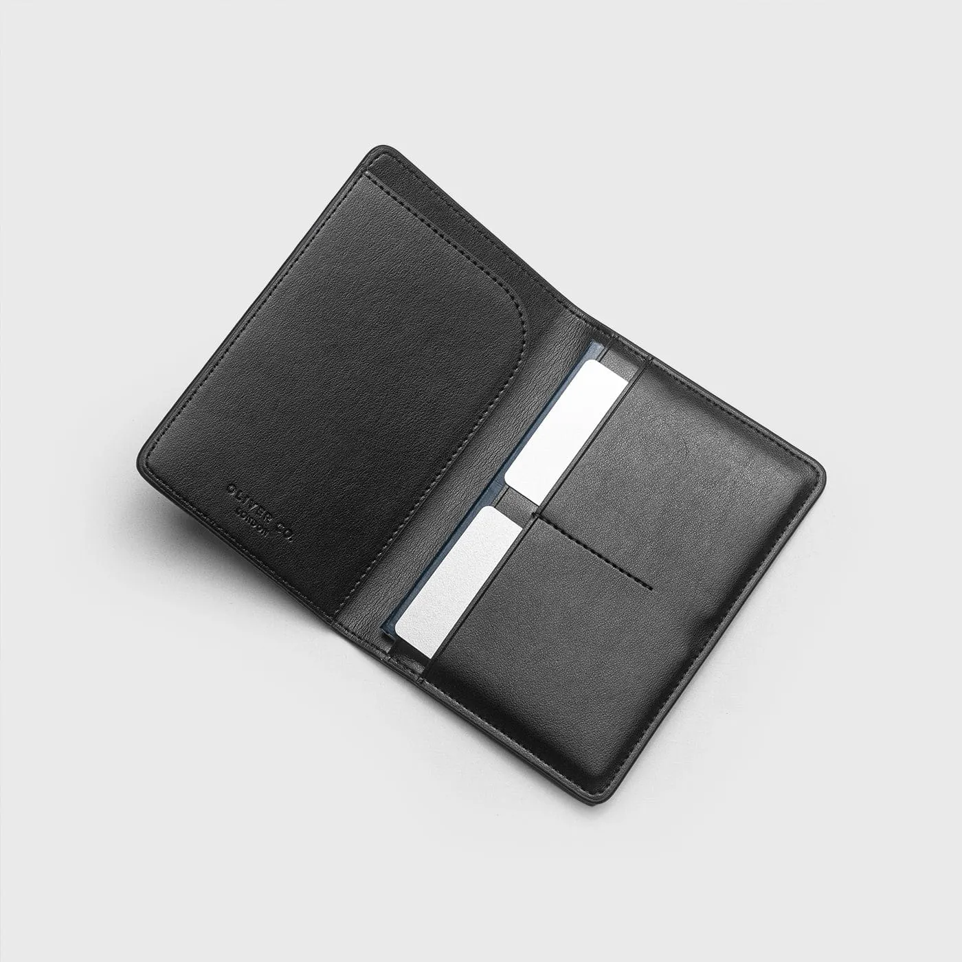 Bramley Apple Leather & Wood Leather Vegan Passport Holder | Black