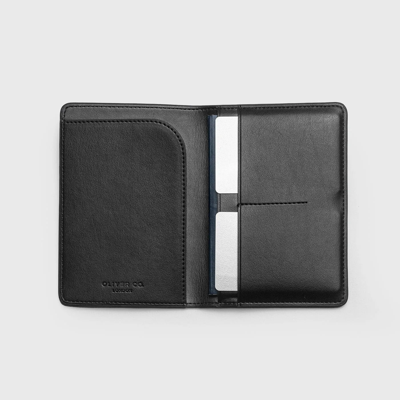 Bramley Apple Leather & Wood Leather Vegan Passport Holder | Black