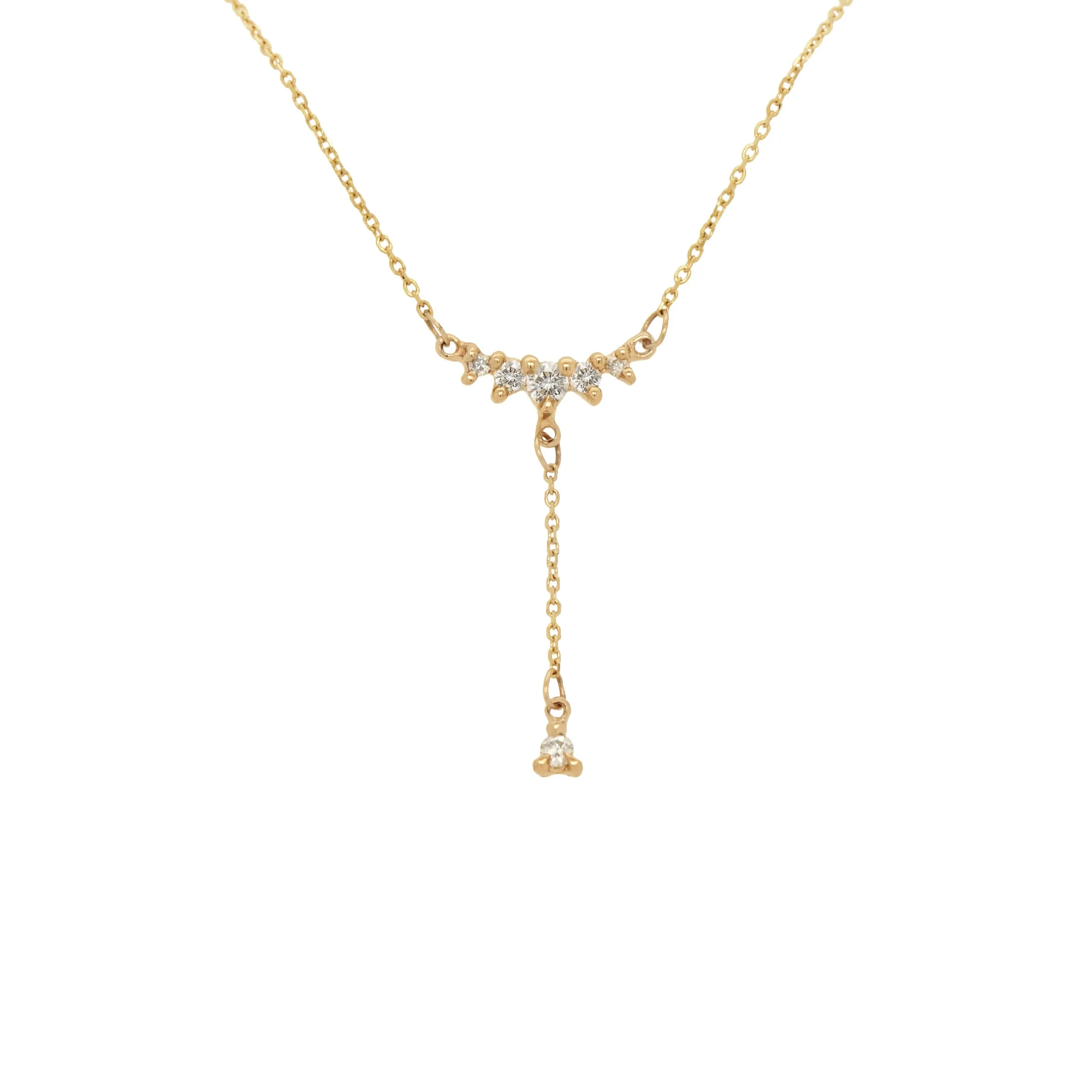 Brilliant Diamond Lune Drop Lariat