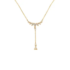 Brilliant Diamond Lune Drop Lariat