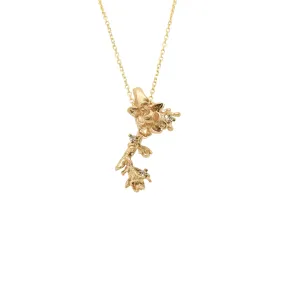 Brilliant Diamond Magnolia Necklace