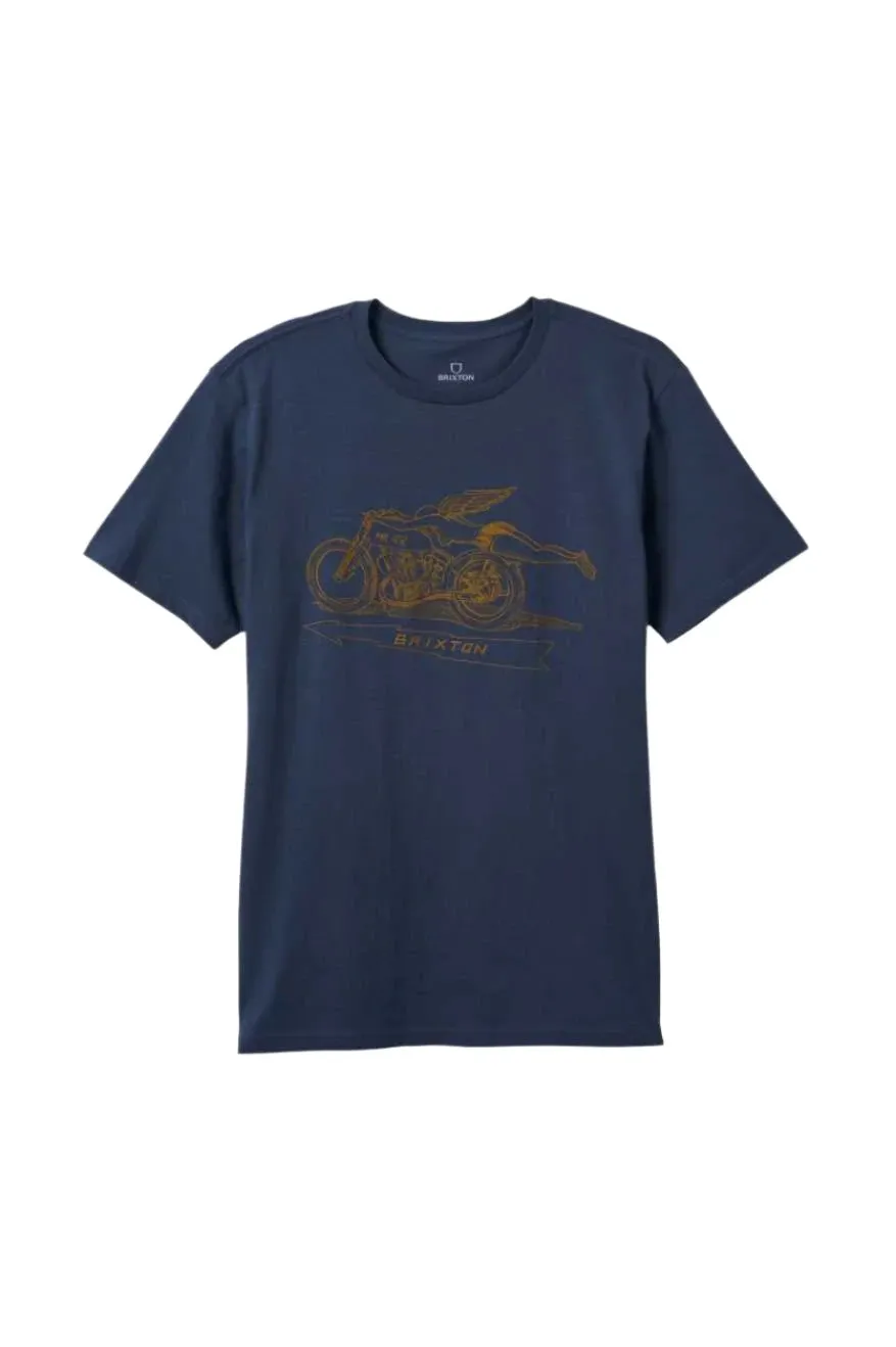 BRIXTON 20th Anniversary Flyer T-Shirt Washed Navy