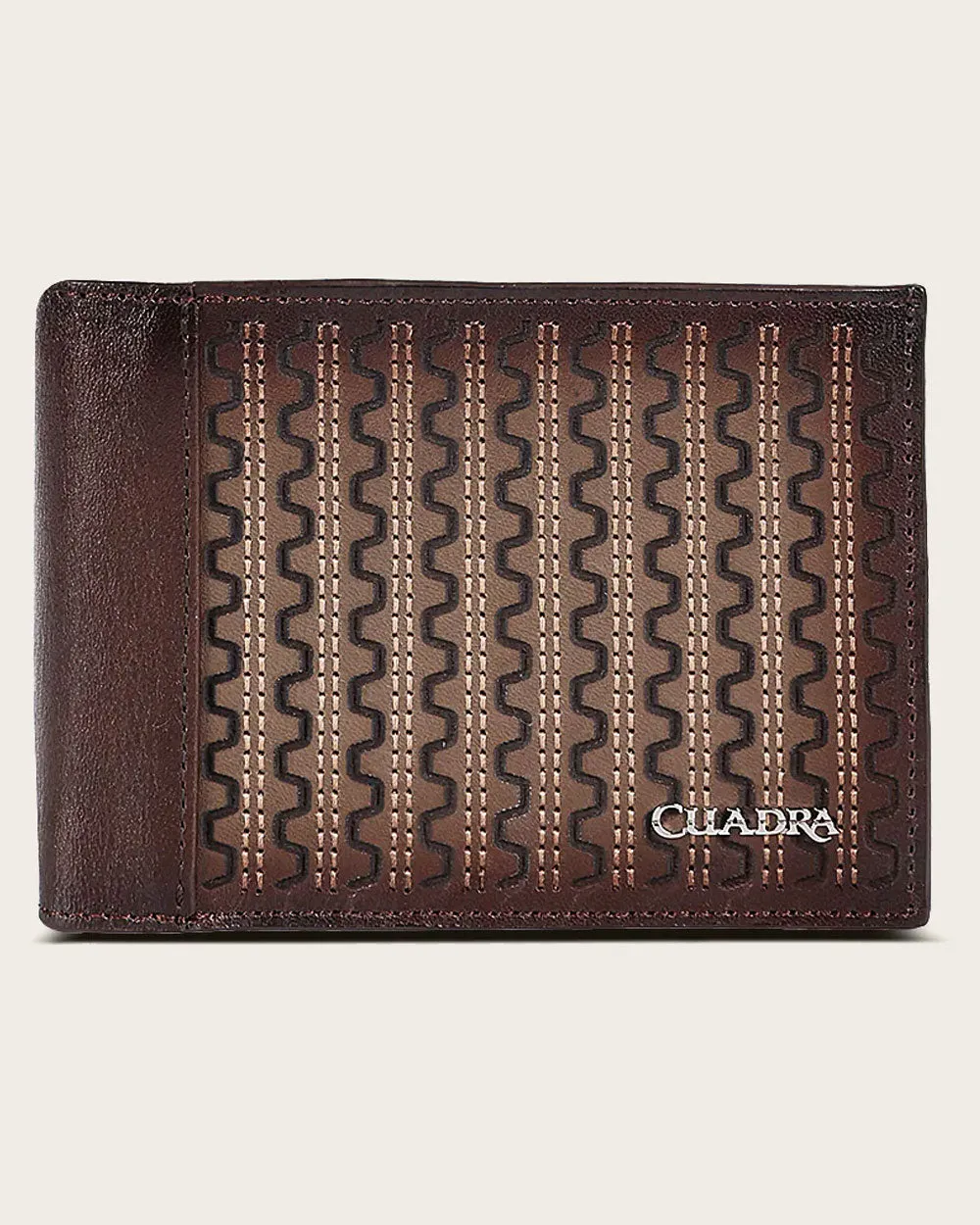 Brown geometric wallet