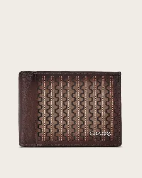 Brown geometric wallet