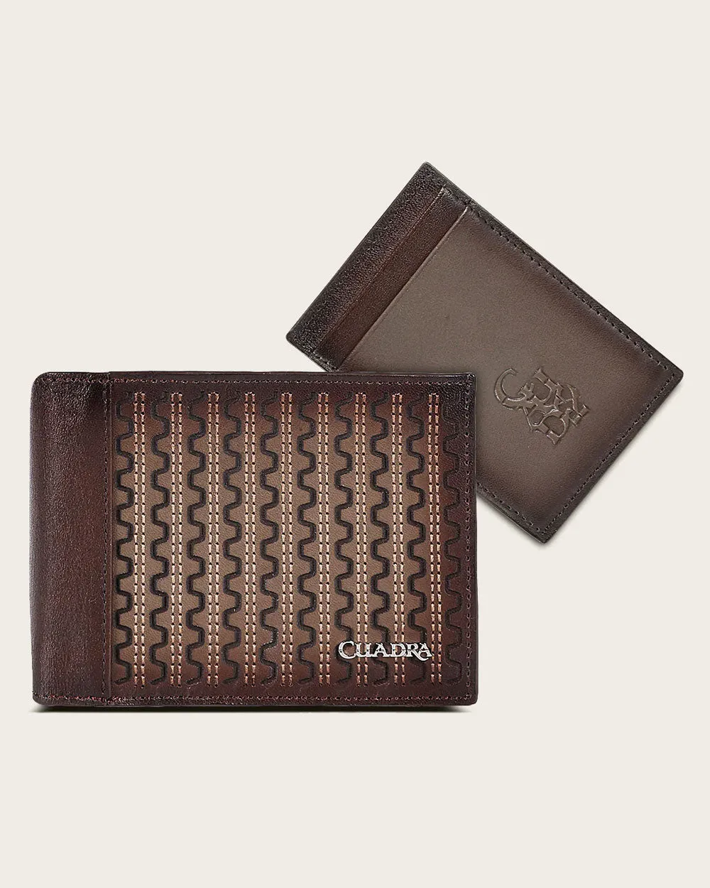 Brown geometric wallet