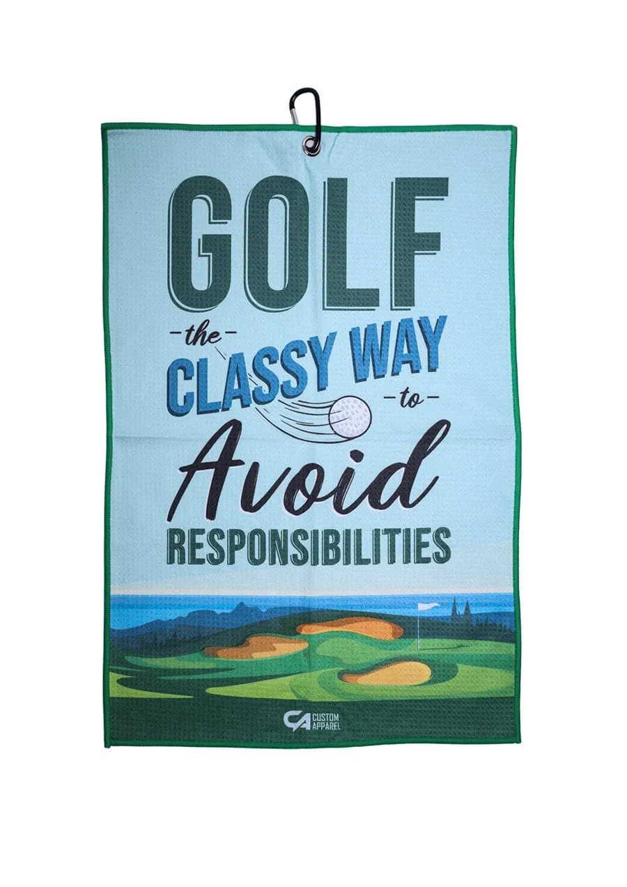 CA Waffle Golf Towels | Classy Golf