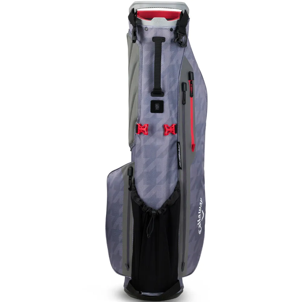 Callaway Par 3 HD Waterproof Stand Bag - Charcoal Houndstooth/Red