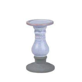 CERAMIC 8" CANDLE HOLDER, BLUE