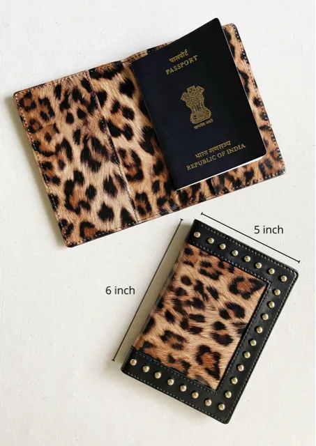 Cheetah Print With Stud Work Passport Cover