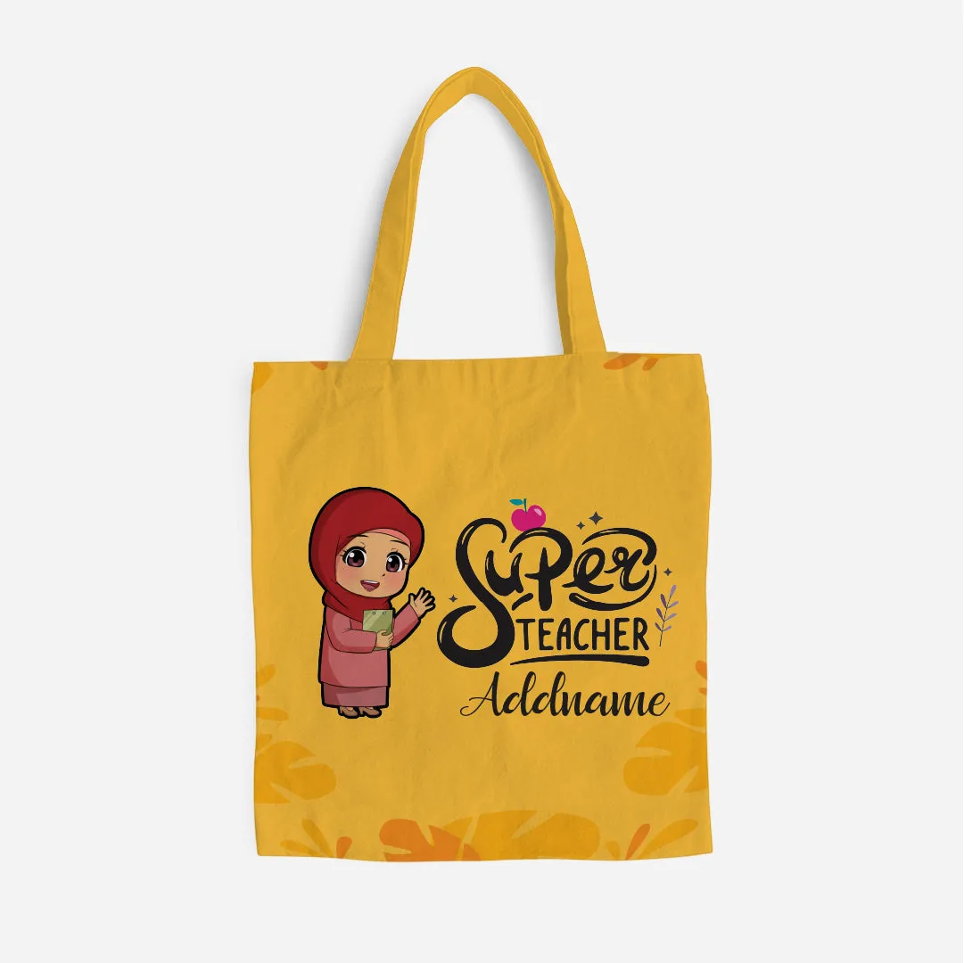 Chibi Super Teacher Malay Female Teacher Full Print Tote Bag