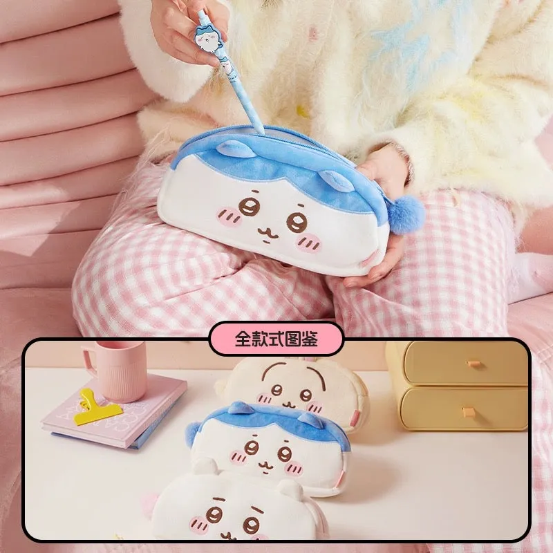 ChiiKawa X Miniso | ChiiKawa Hachiware Usagi Plush Pencil Bag - Kawaii items Room Decoration