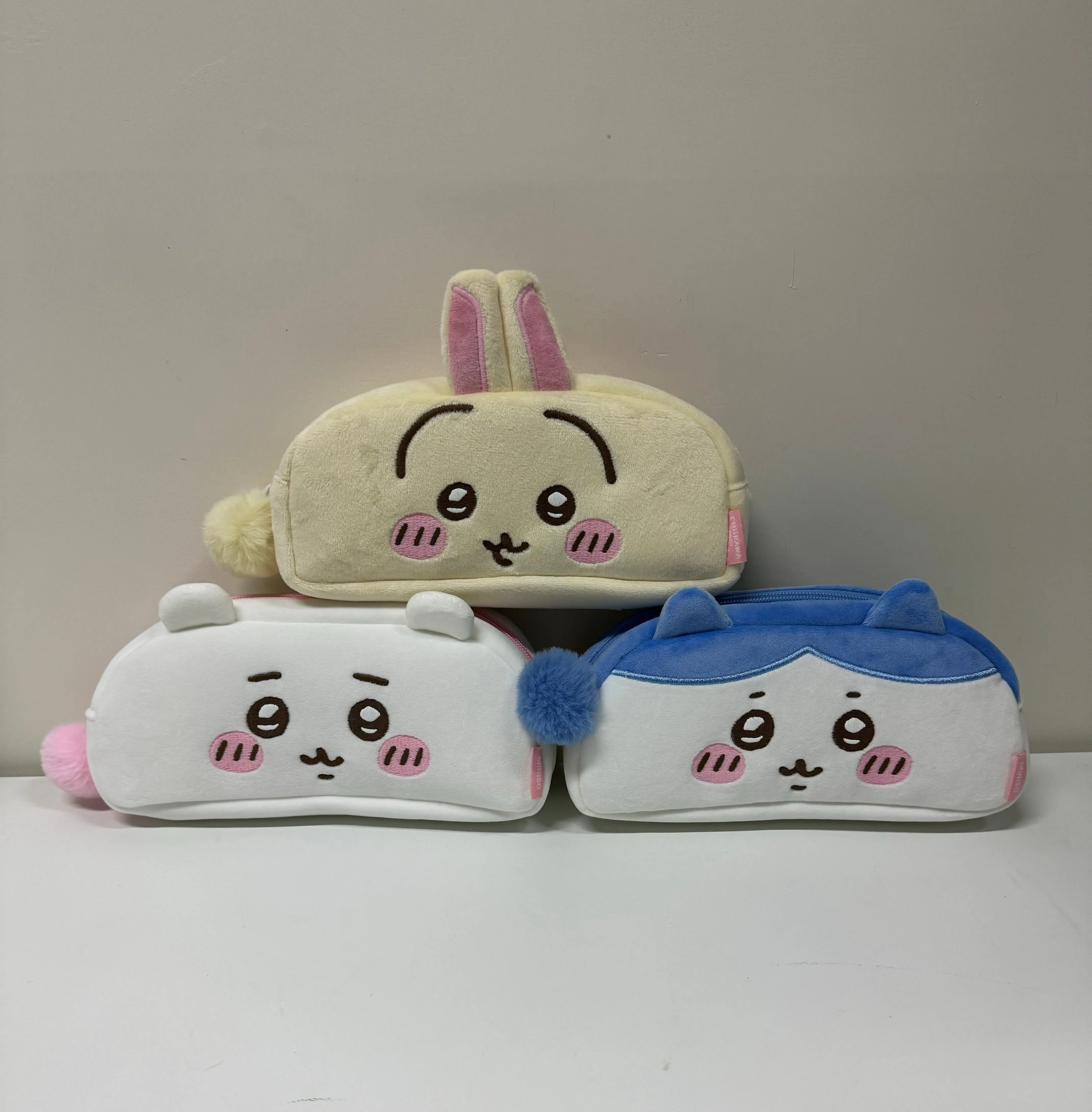 ChiiKawa X Miniso | ChiiKawa Hachiware Usagi Plush Pencil Bag - Kawaii items Room Decoration