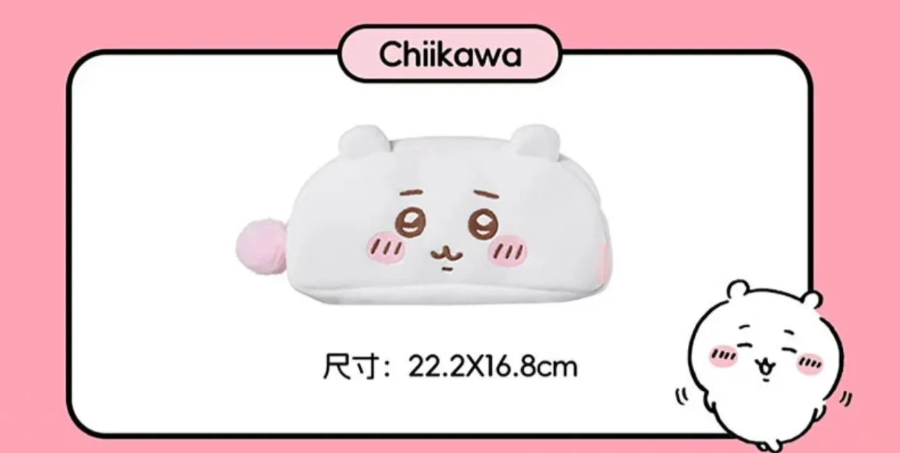 ChiiKawa X Miniso | ChiiKawa Hachiware Usagi Plush Pencil Bag - Kawaii items Room Decoration