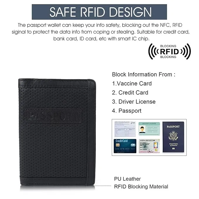 CIMONI® Premium Genuine Leather Wallet with RFID Blocking 3 Card 1 Transparent ID Window Card Holder (Color - Black)