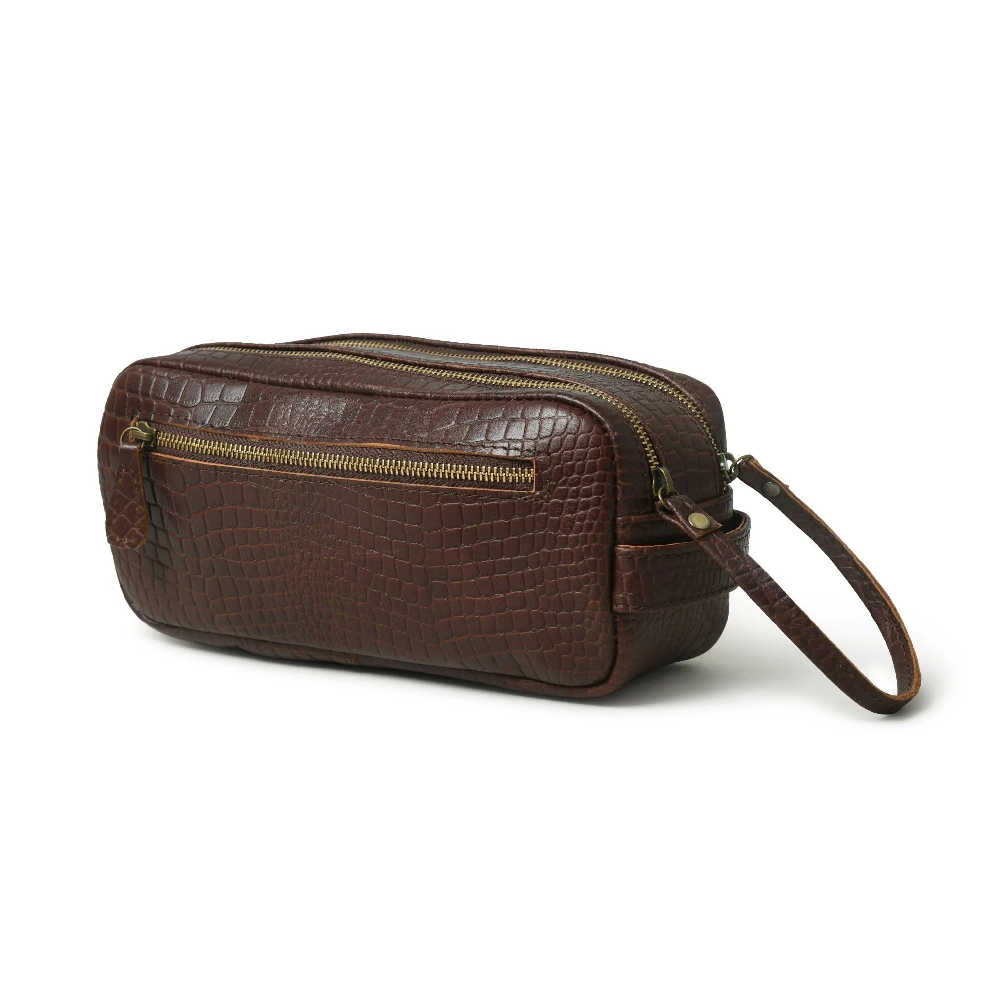 Croco Leather Dopp Kit