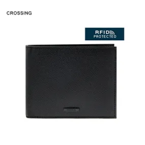 Crossing Bold Bi-fold Leather Wallet With Window And Coin Pocket RFID