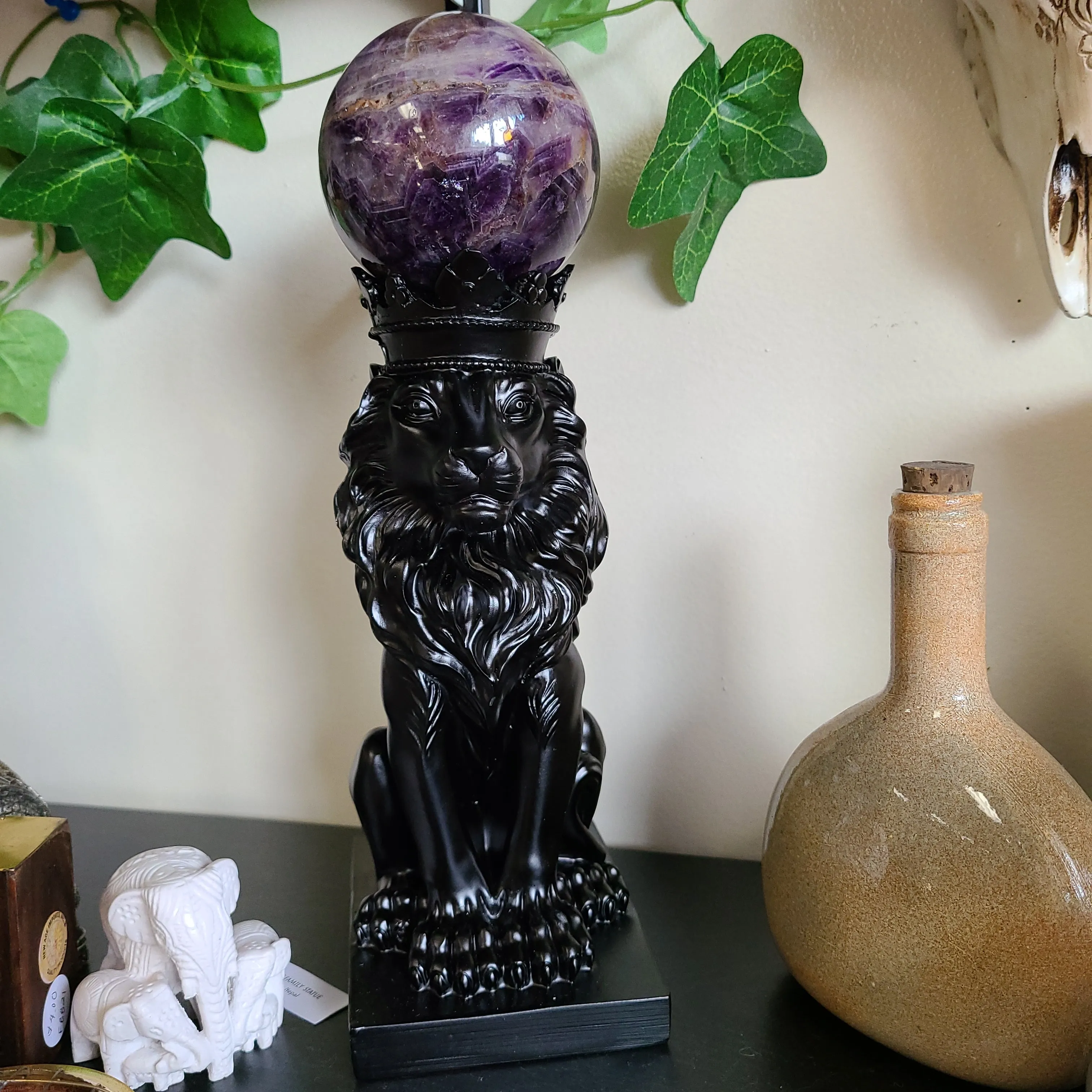 Crowned Lion Sphere Stands - Various Sizes 6.5 & 9"