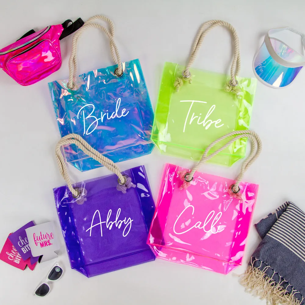 Custom Clear Beach Tote Bag