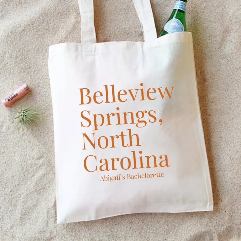 Custom Destination Wedding Welcome Tote Bag, Personalized Destination Wedding Tote Bag